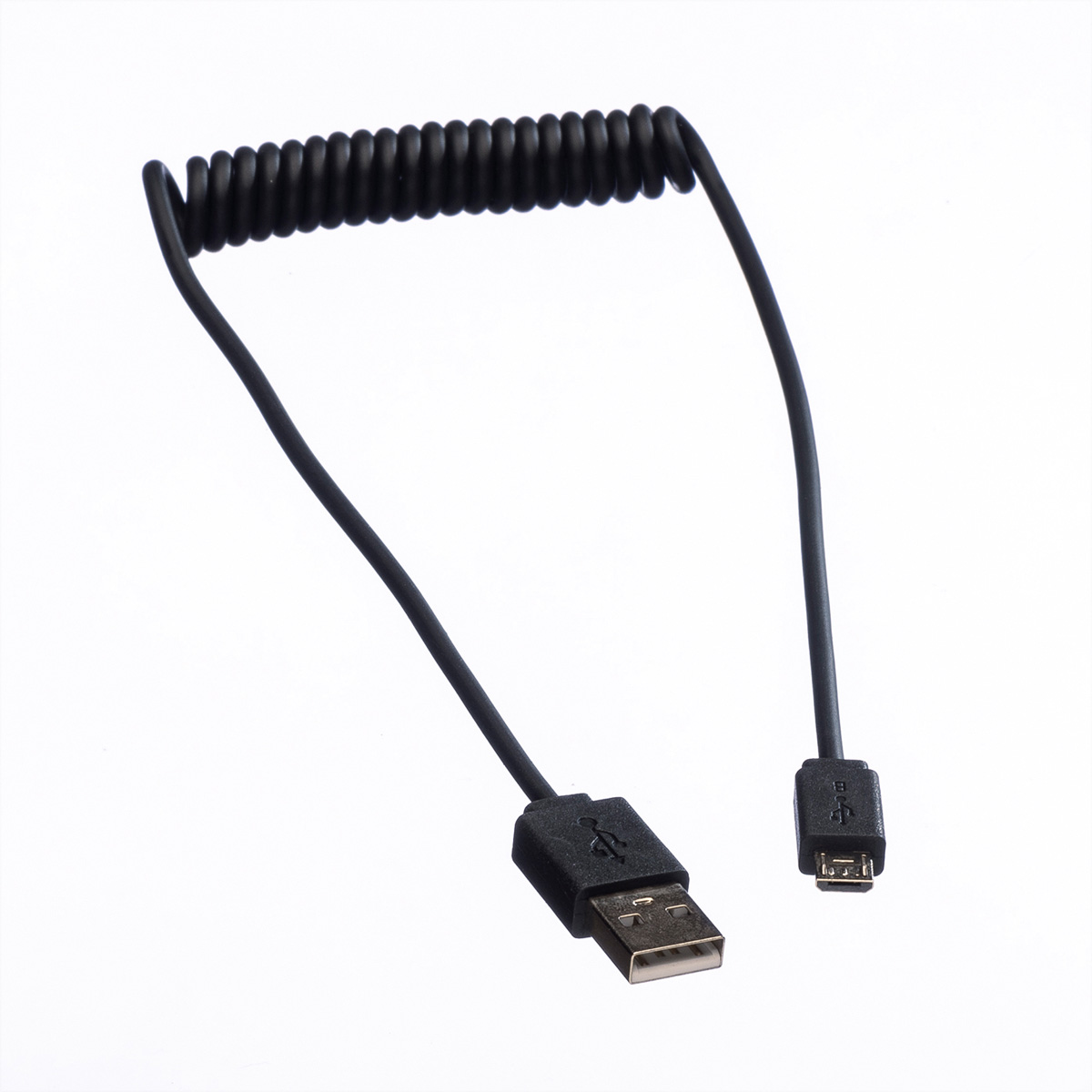 ROLINE USB2.0 Spiralkabel  A MicroB  1m