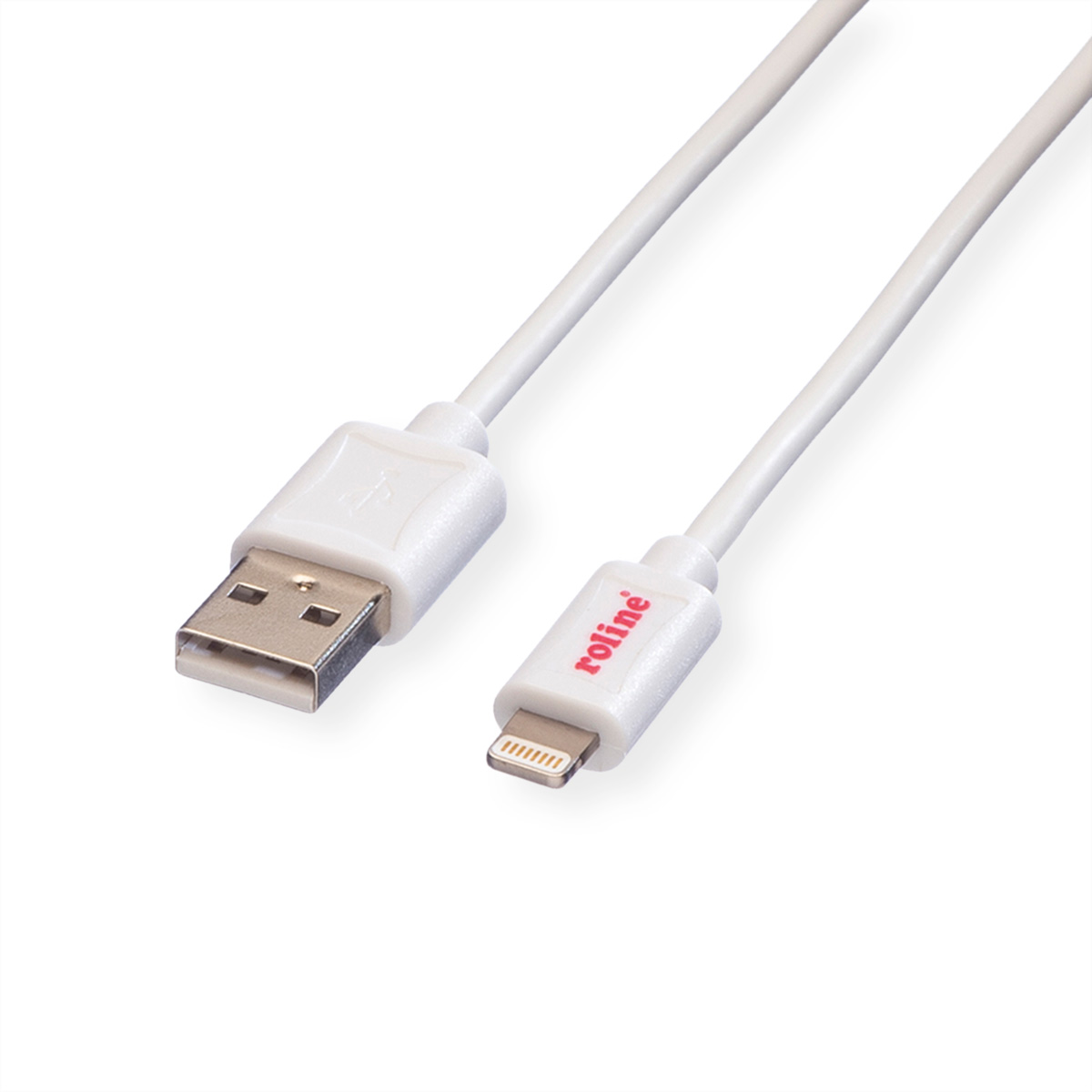 ROLINE USB 2.0 Sync- & Ladekabel für Apple Geräte mit Lightning Connector, weiss