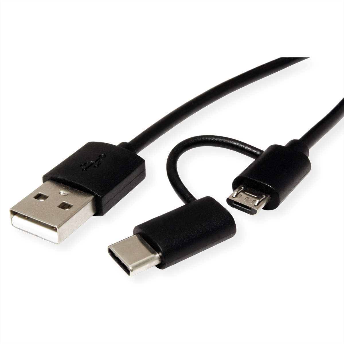 ROLINE USB2.0 Kabel MicroB plus C - A BU ST 1m