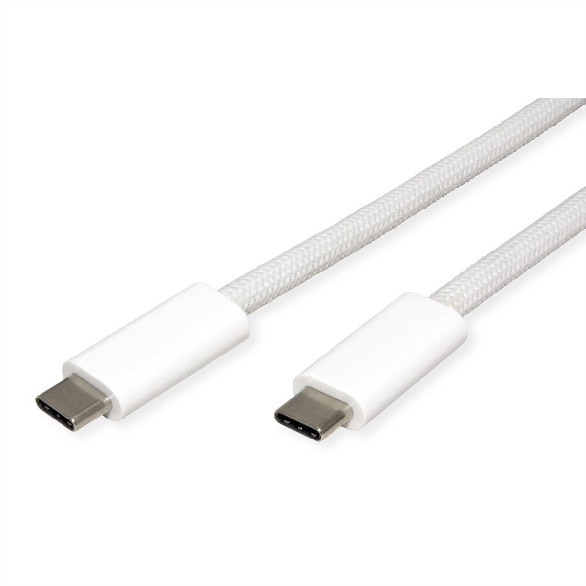 ROLINE USB4 Gen3x2 Kabel, C–C, ST/ST, 8K UHD-2, 40Gbit/s, 240W, weiß, 1 m