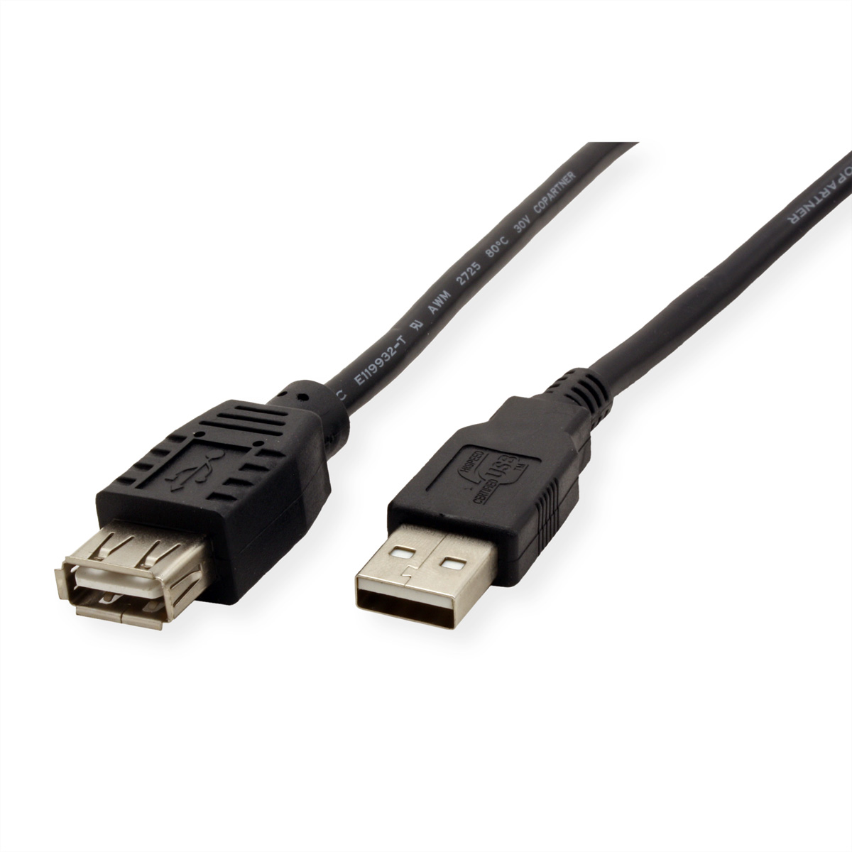 ROLINE USB 2.0 Kabel, Typ A-A, ST/BU, schwarz, 1,8 m,  (BILD2)