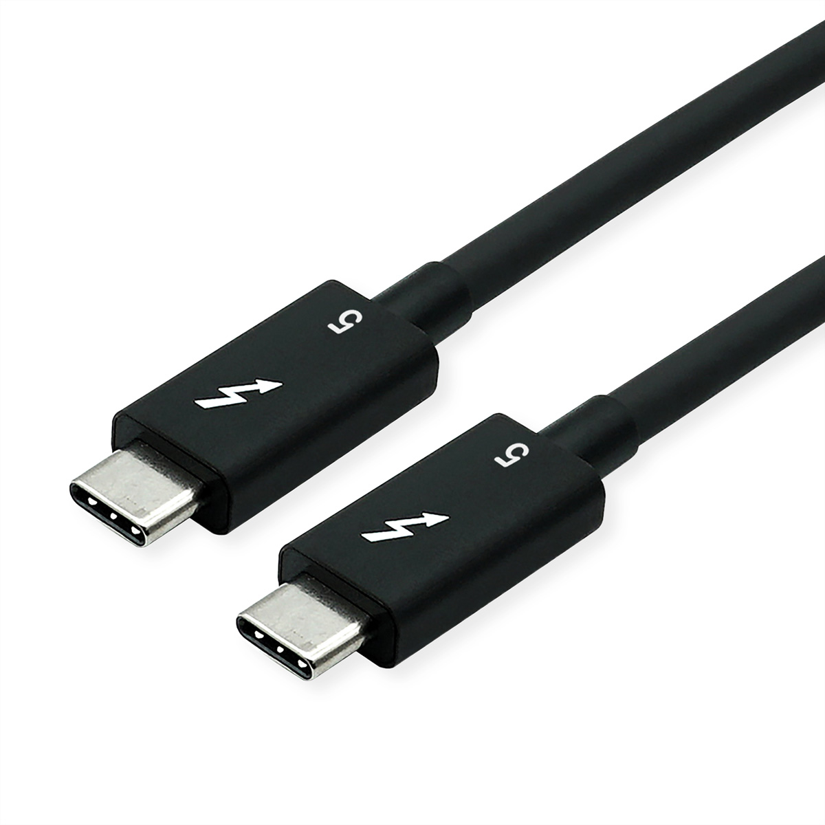 ROLINE Thunderbolt™ 5 Kabel, C-C, ST/ST, 80Gbit/s, 240W, passiv, schwarz, 1 m