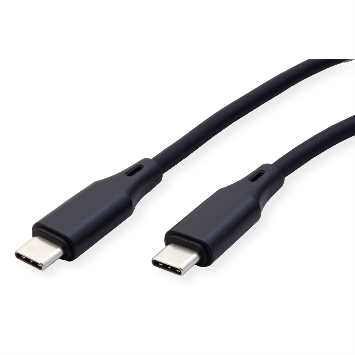 ROLINE USB 2.0 Kabel, Typ C-C, ST/ST, Silikon, 60W, schwarz, 1 m