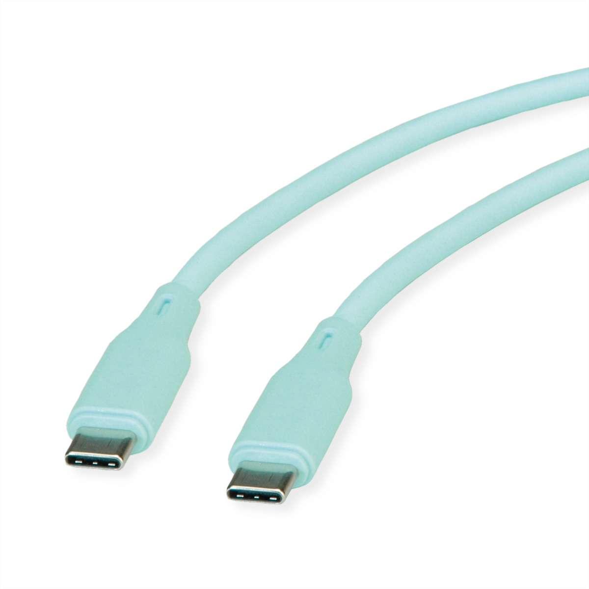 ROLINE USB 2.0 Kabel, Typ C-C, ST/ST, Silikon, 60W, grün, 1 m ROLINE USB 2.0 Kabel, Typ C-C, ST/ST, Silikon, 60W, grün, 1 m