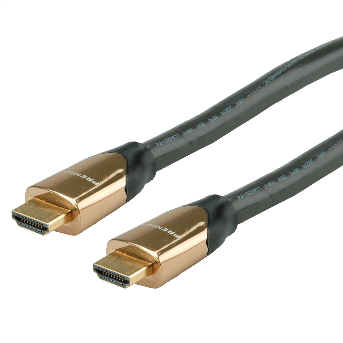 ROLINE Premium - HDMI mit Ethernetkabel - HDMI (M) bis HDMI (M) - 7.5 m - Doppelisolierung - Schwarz