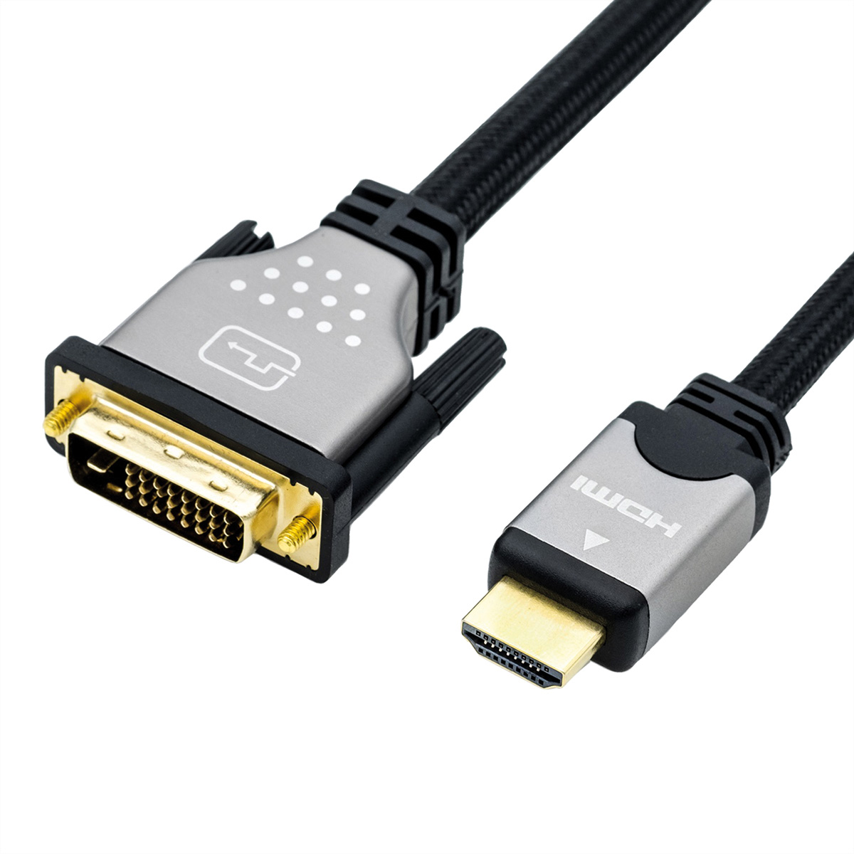 ROLINE - Videokabel - Dual Link - HDMI / DVI - DVI-D (M) bis HDMI (M) - 2 m - abgeschirmt - Schwarz