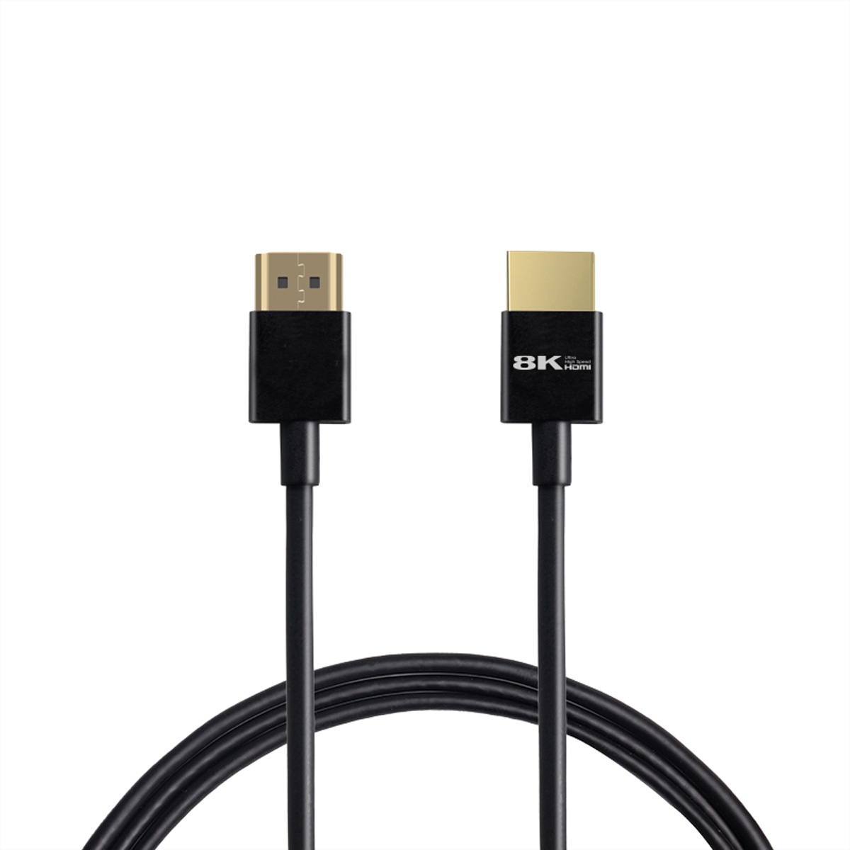 ROLINE 8K HDMI Ultra HD Kabel mit Ethernet, Slim, ST/ST, schwarz, 2 m