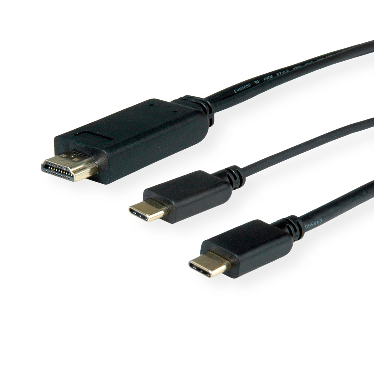 ROLINE - Videoschnittstellen-Converter - HDMI / USB - USB-C (M) bis HDMI, USB-C (nur Spannung) (M)