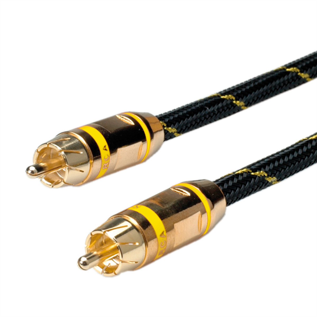ROLINE GOLD Cinch-Verbindungskabel simplex Stecker / Stecker, gelb, 5 m, Retail 