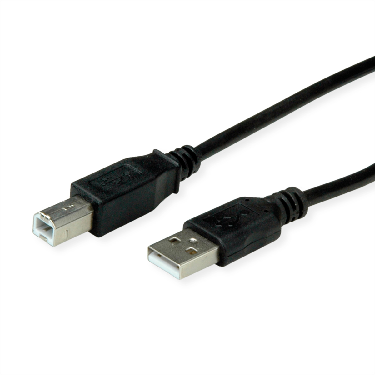 ROLINE RM USB 2.0 Kabel, Typ A-B, schwarz, 0,8 m