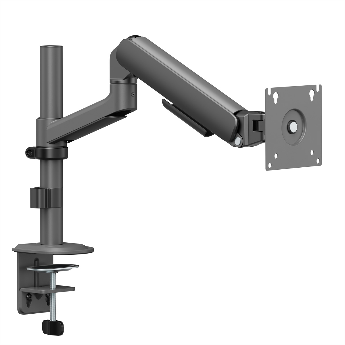 STANDARD Monitorarm zur Mastbefestigung, Mechanische Feder, 17–32 Zoll, max. 10 kg, schwarz Monitorarm, Tischmontage
