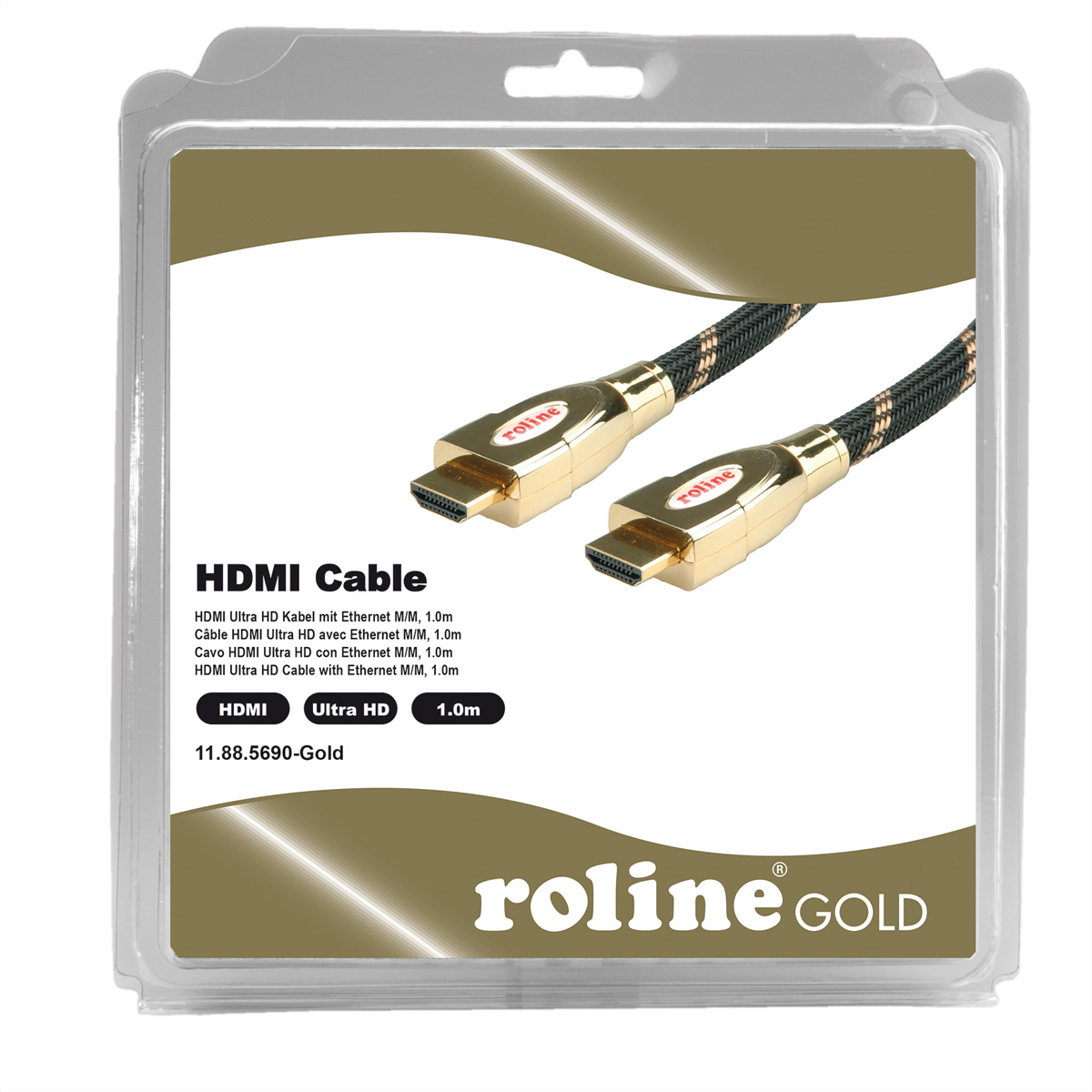 ROLINE GOLD HDMI Ultra HD Kabel mit Ethernet  ST/ST 1m