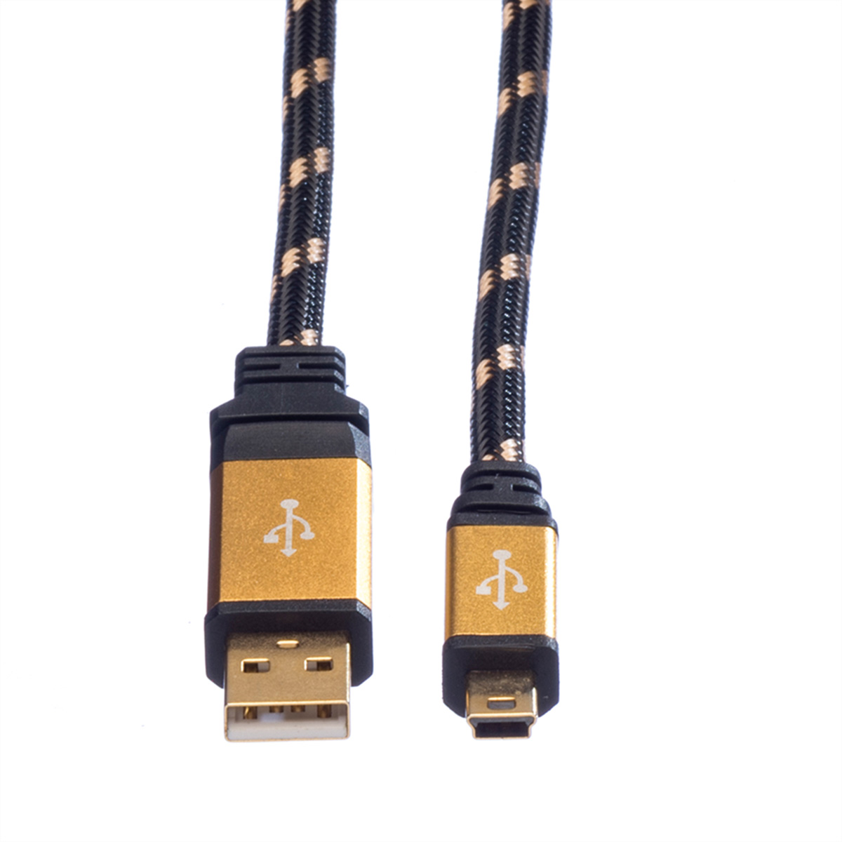 ROLINE GOLD USB 2.0 Kabel, Typ A - 5-Pin Mini 0,8m