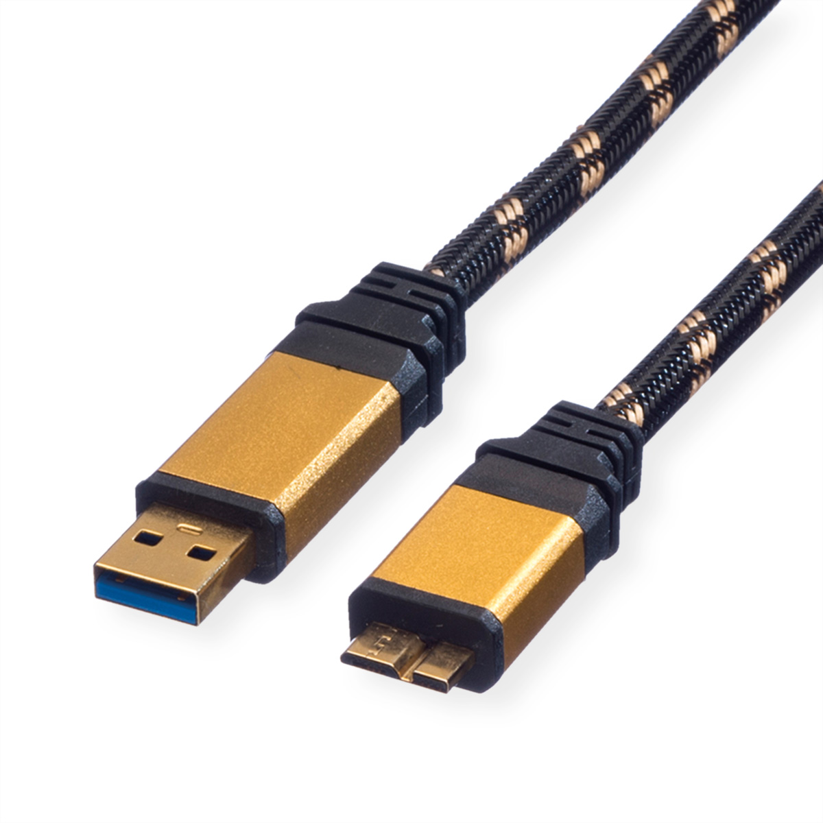 ROLINE Gold USB 3.0 Kabel, USB A - Micro B ST/ST 0,8m