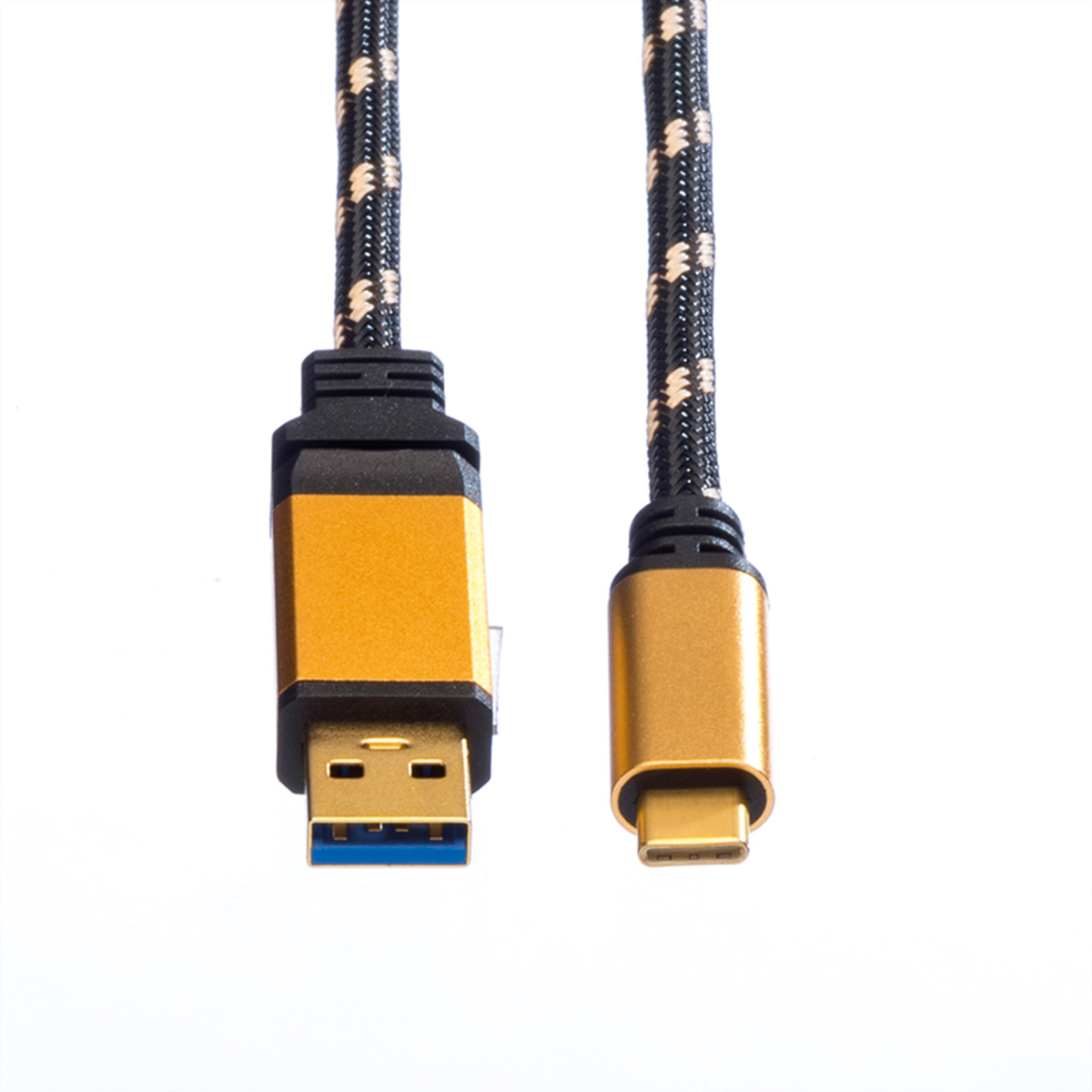 ROLINE Gold - USB-Kabel - USB 3.0 (M) bis USB Typ C (M) - 5 V - 900 mA - 1 m - Schwarz/Gold (11.02.9