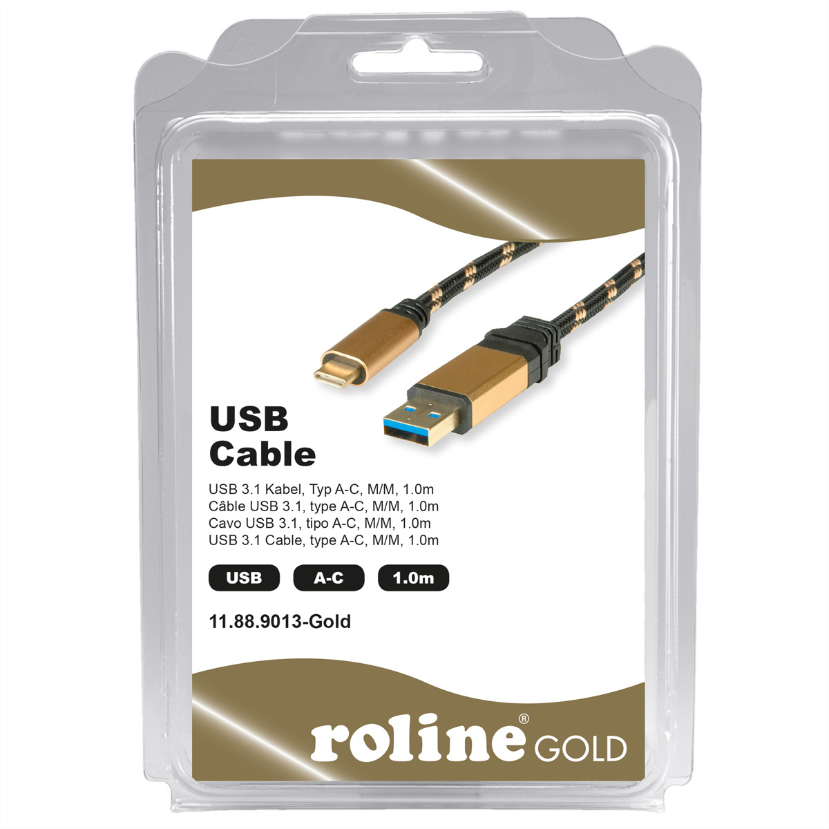 ROLINE GOLD USB 3.1 Kabel C-A ST ST 1m 39,3701Zoll