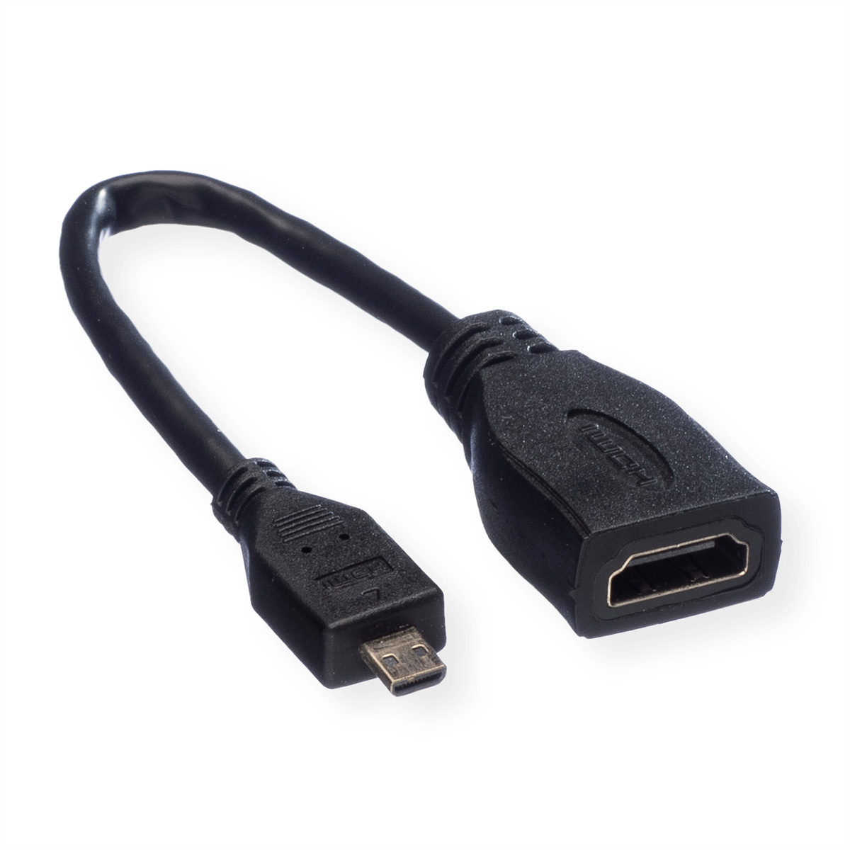 VALUE HDMI High Speed Kabel mit Ethernet, HDMI BU - Micro HDMI ST 0,15m