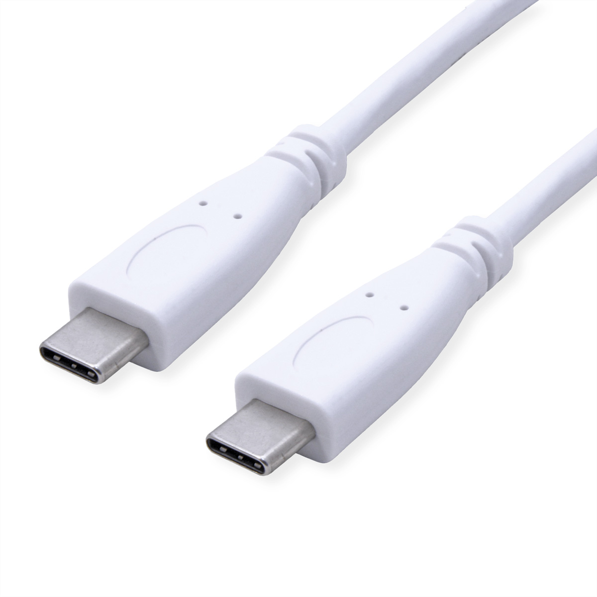 VALUE USB 3.2 Gen 2 Kabel, C-C, ST/ST, 10Gbit/s, Emark, 100W, weiß, 0,5 m