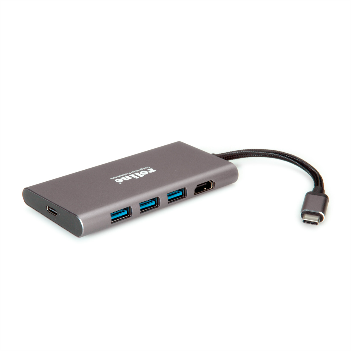 ROLINE USB Typ C Dockingstation, 4K HDMI, 3x USB 3.2 Gen 1, 1x SD/MicroSD Karten