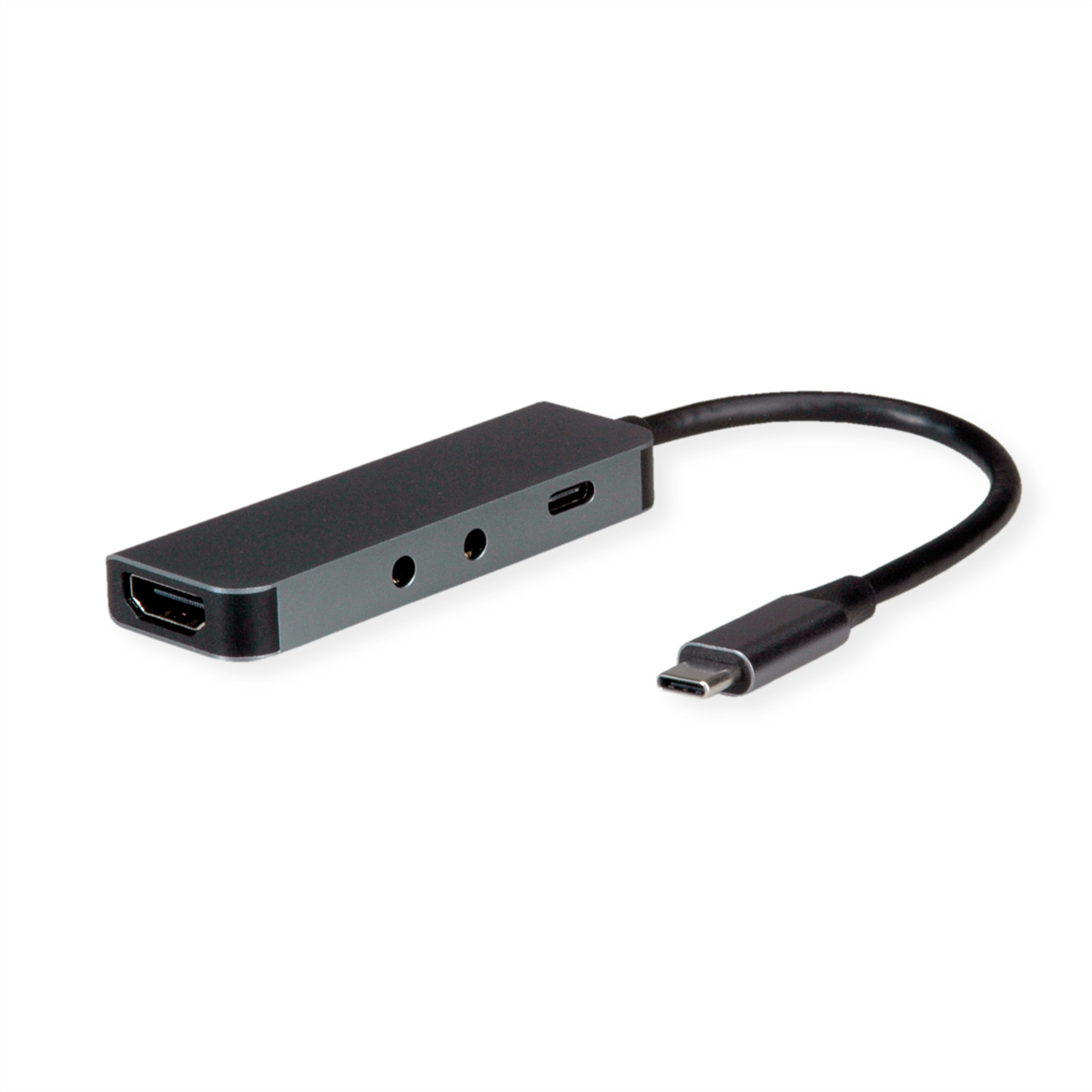 ROLINE Dockingstation Typ C, 4K HDMI, 2x 3,5mm Audio (TRRS + TRS)