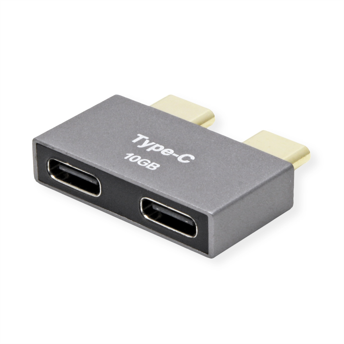 ROLINE USB 3.2 Gen 2 Adapter, 2x USB Typ C - 2x Typ C, ST/BU, silberfarben