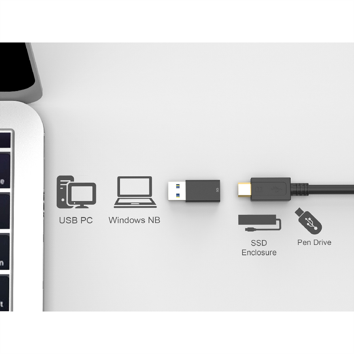 ROLINE USB 3.2 Gen 1 Adapter, USB Typ A - C, ST/BU
