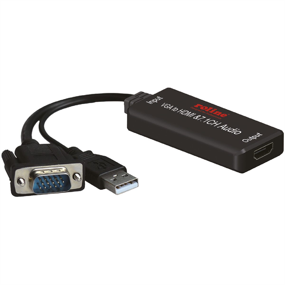 ROLINE Adapterkabel VGA+Audio zu HDMI (7.1-Audio)