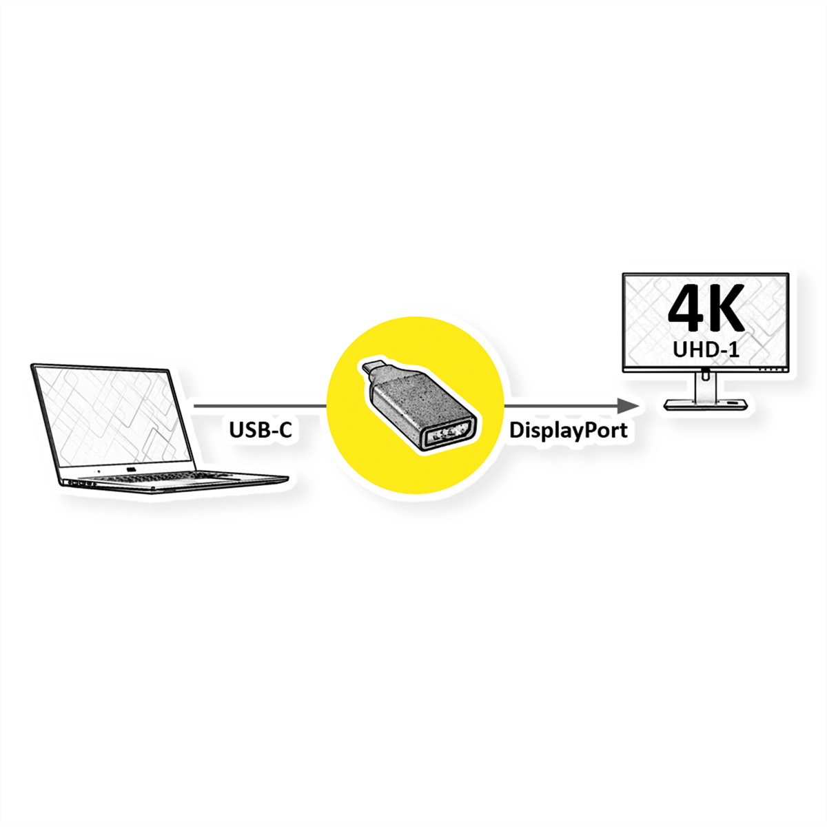 ROLINE USB/DisplayPort-Adapter - USB-C (M) ( 12.03.3227 )