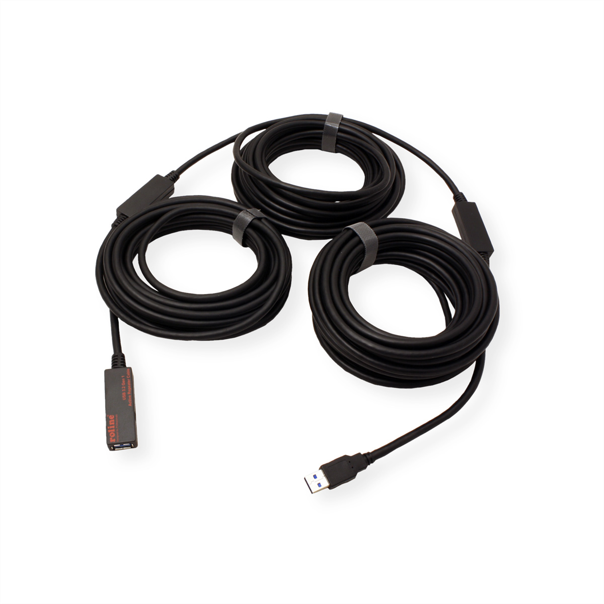 ROLINE USB 3.2 Gen 1 Aktives Repeater Kabel, schwarz, 20 m