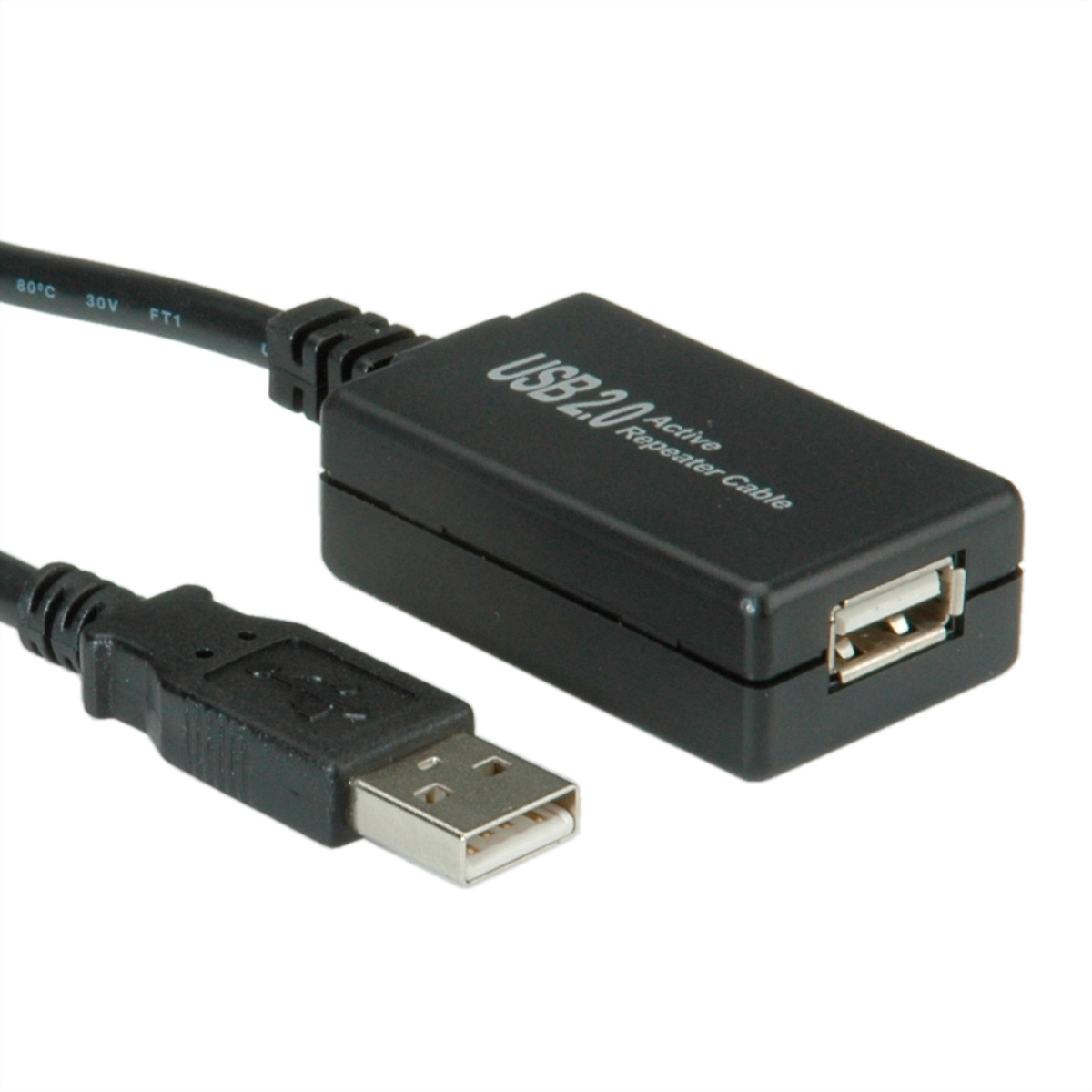 VALUE USB2.0 Verlängerungskabel,akt.,12m