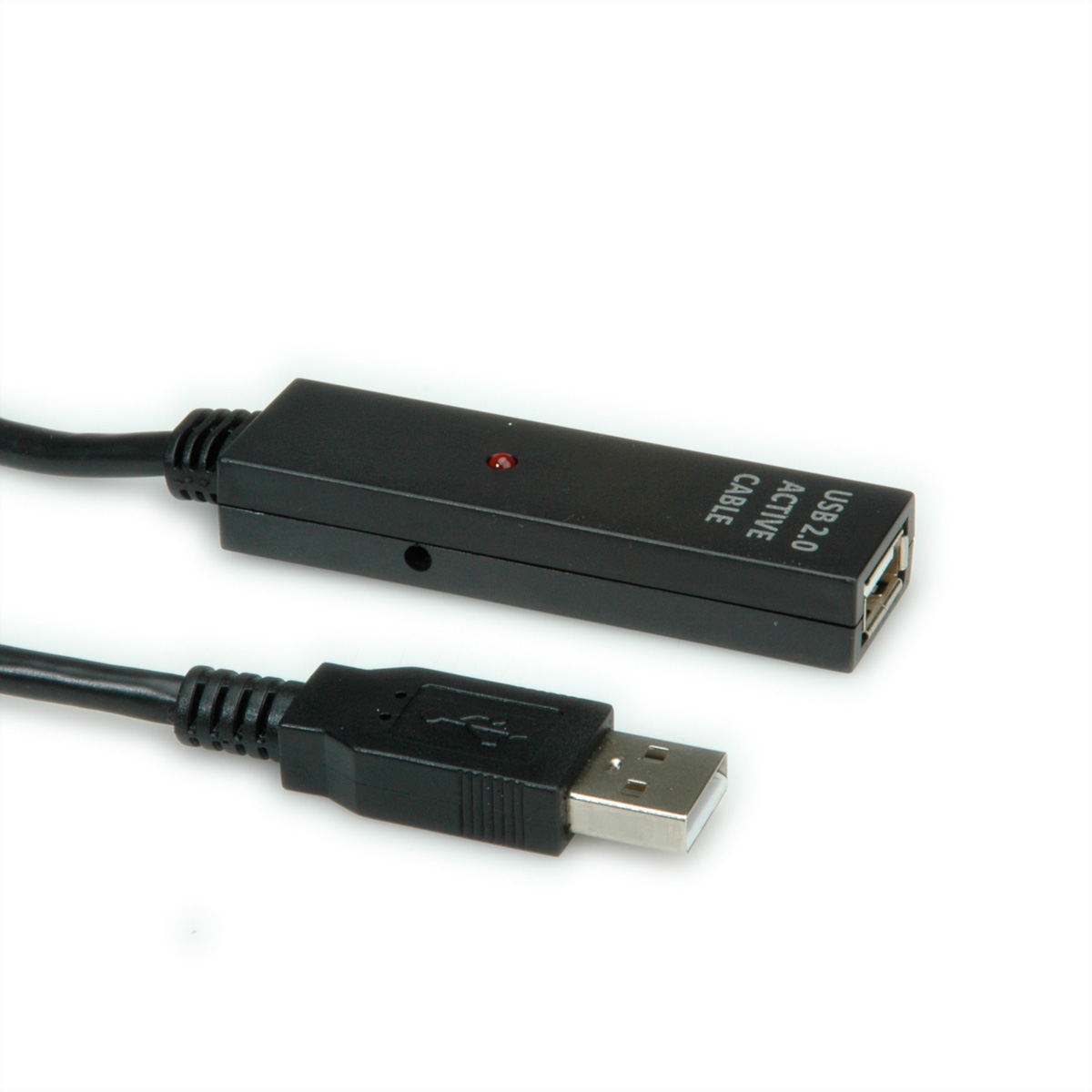 VALUE USB 2.0 aktive Kabelverlängerung, schwarz, 30 m