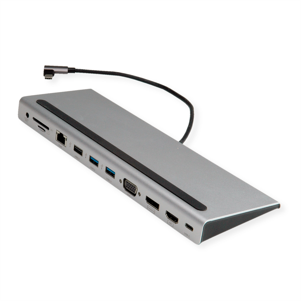 VALUE USB 3.2 Gen 2 Typ C Multiport Docking Station, 4K HDMI/DP, VGA, USB, Card 
