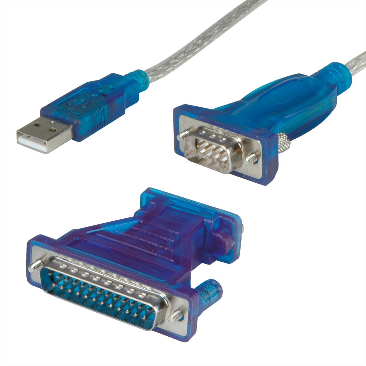 VALUE Konverter-Kabel USB-seriell, türkis, 1,8 m