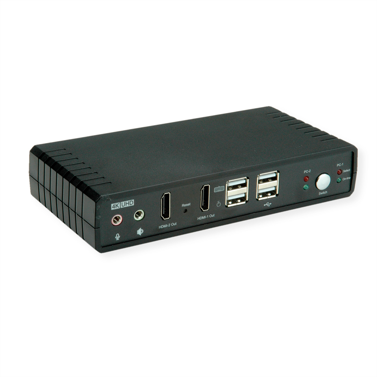 ROLINE KVM-Audio-Switch Dual Head HDMI 4K60, 1 User - 2 PC ROLINE KVM-Audio-Switch Dual Head HDMI 4K60, 1 User - 2 PC