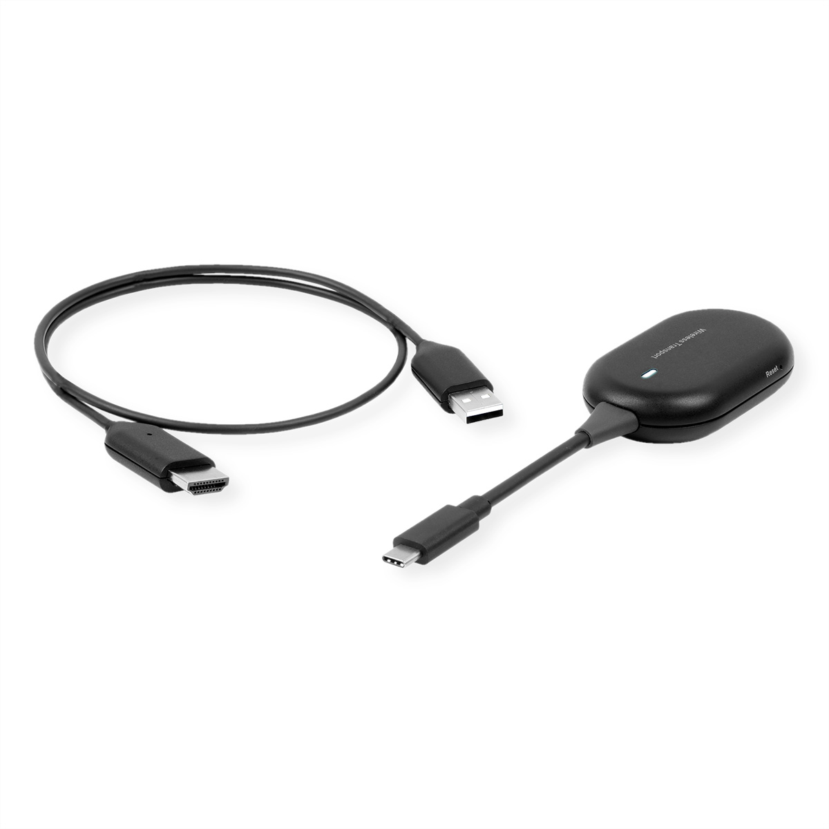 ROLINE Drahtloses P2P-Anzeige-Dongle-Set, Tx+Rx, HDMI, 1080p, 20 m