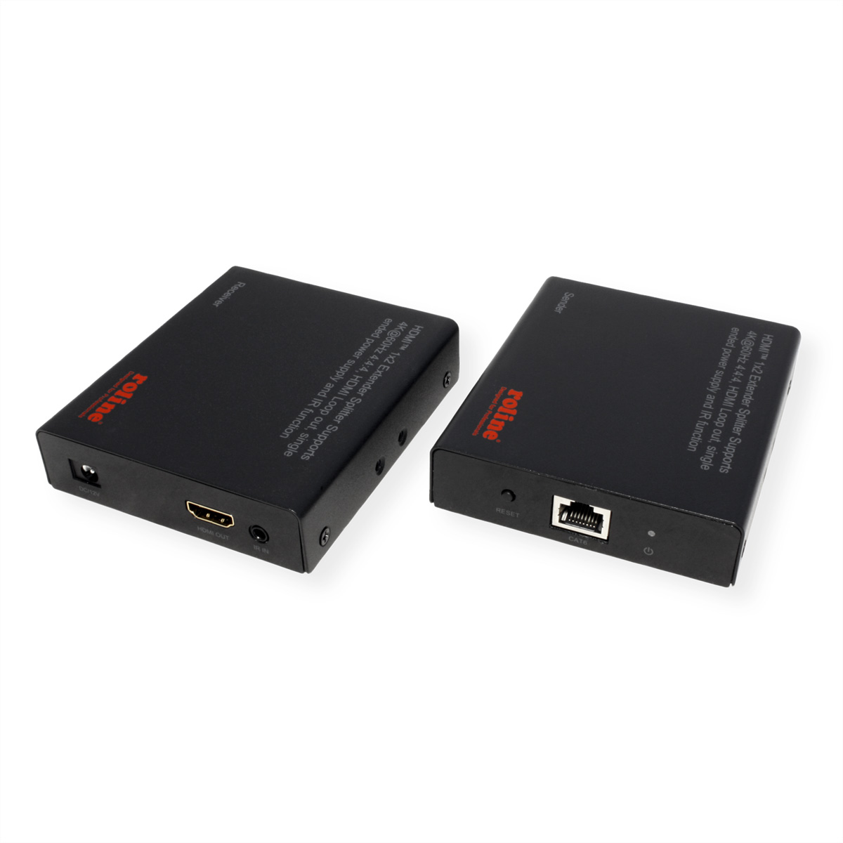 ROLINE HDMI Extender und Splitter, 1x2, über Kat.6A, 70m, 4K60Hz