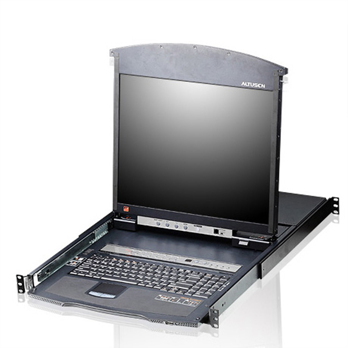 ATEN KL1508AN KVM-Switch, 48cm TFT, VGA, PS/2-USB über Kat 5, 8 Port, CH-Layout KVM