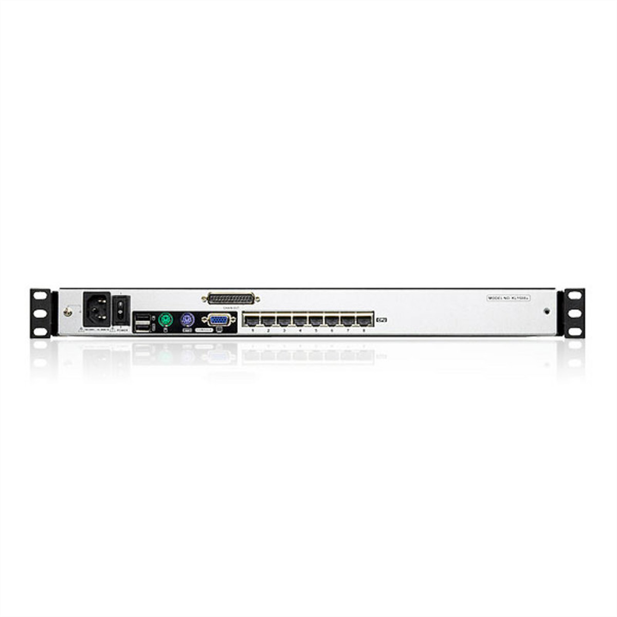 ATEN KL1508AN KVM-Switch, 48cm TFT, VGA, PS/2-USB über Kat 5, 8 Port, CH-Layout
