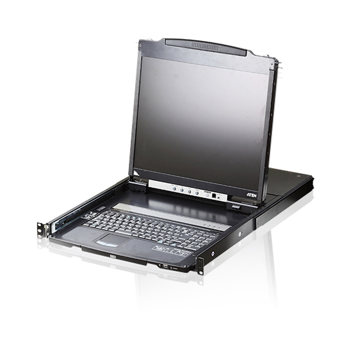 ATEN CL5800N KVM-Konsole, 48cm LCD, VGA, PS/2-USB, Peripheral Port, DE-Layout