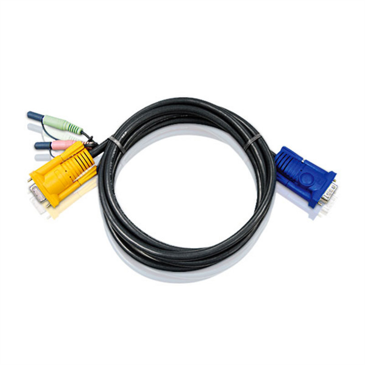 ATEN 2L-5205A KVM Anschlußkabel 5m mit Audio, schwarz, 5 m Adapter- / Konverterkabel