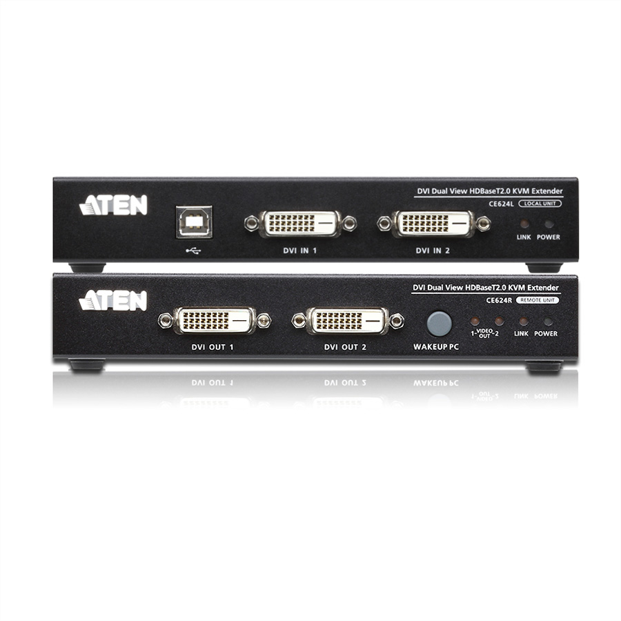 ATEN CE624 USB 2.0 DVI Dual Anzeige KVM Extender HDBaseT