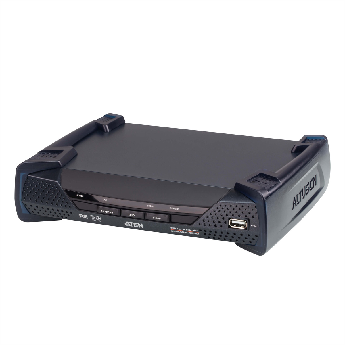 ATEN KE6912R DVI-D Dual Link KVM Over IP Extender mit PoE Empfänger KVM