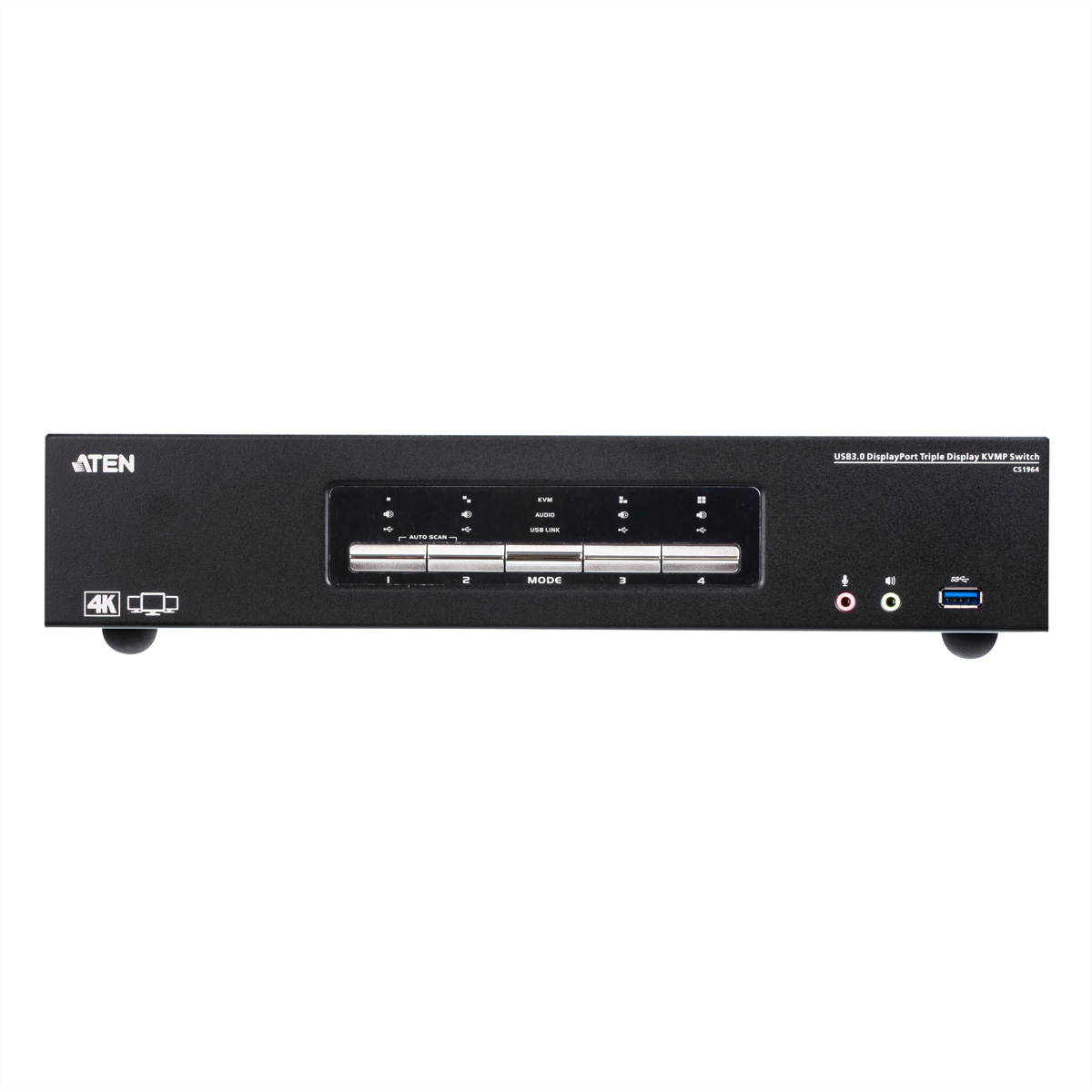 ATEN CS1964 4-Port USB 3.0 4K DisplayPort Dreifach Display KVM Switch