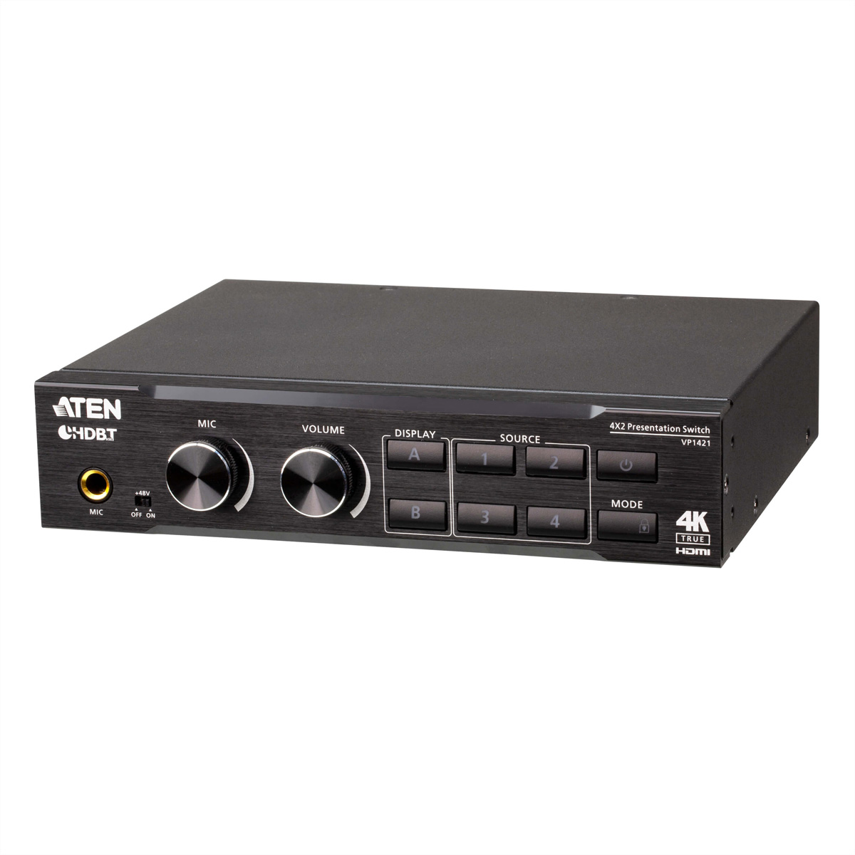 ATEN VP1421 4 x 2 True 4K Presentation Matrix Switch - Video/Audio-Schalter - Desktop (VP1421)