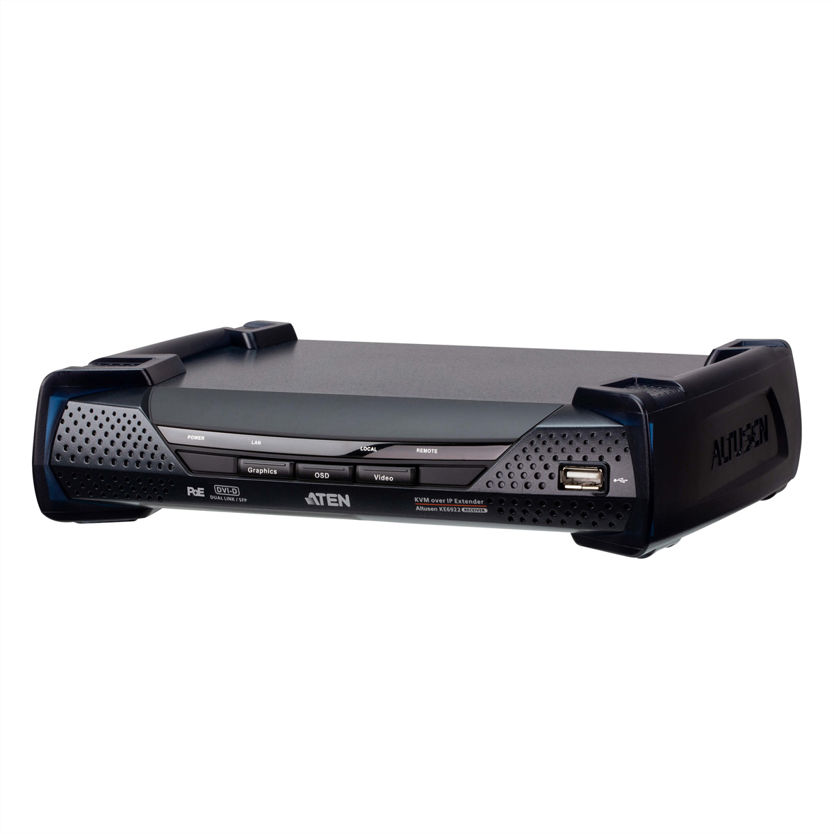 ATEN KE6922R 2K DVI-D Dual Link KVM Over IP Empfänger mit SFP und PoE KVM