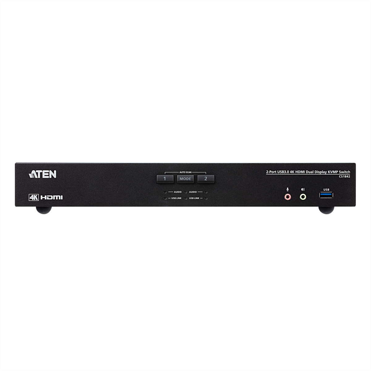 ATEN CS1842 2-Port True 4K HDMI Dual-View KVM Switch mit Audio &, USB 3.0Hub