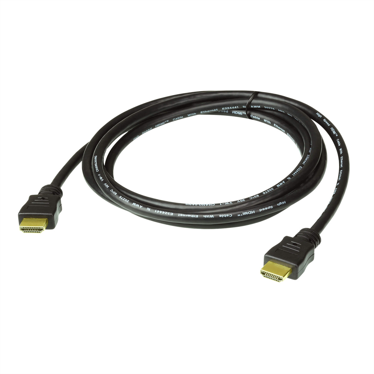 ATEN 2L-7D02H-1 High Speed True 4K HDMI Kabel mit Ethernet, schwarz, 2 m
