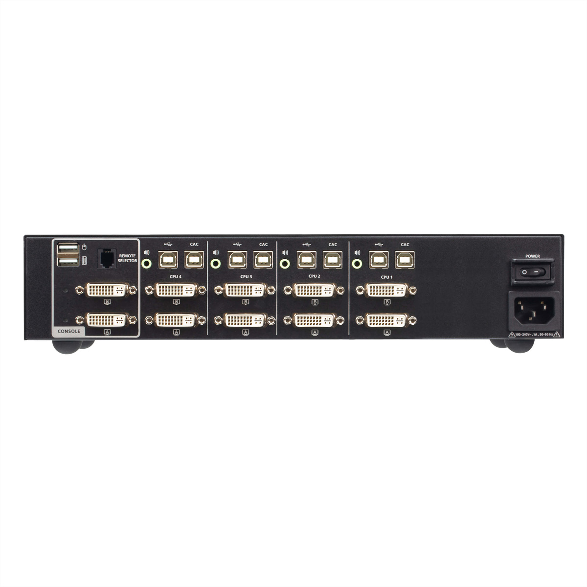ATEN CS1144D4C 4-Port USB DVI Dual Display Secure KVM Switch mit CAC