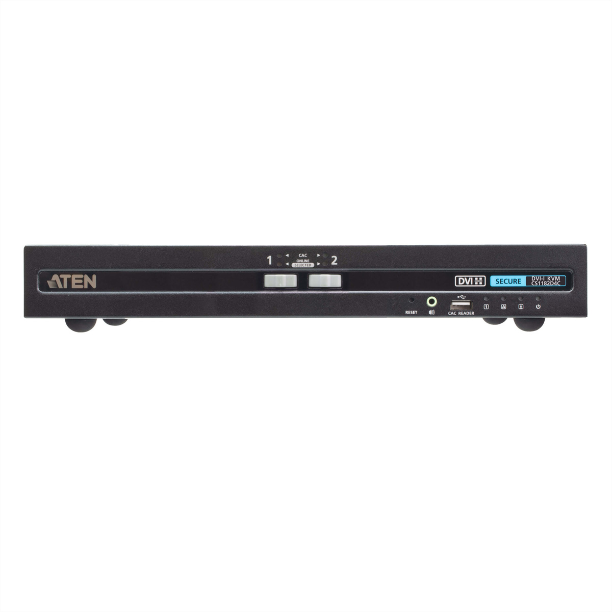 ATEN CS1182D4C 2-Port USB 4K DVI Secure KVM mit Card Reader KVM-Switch, DVI
