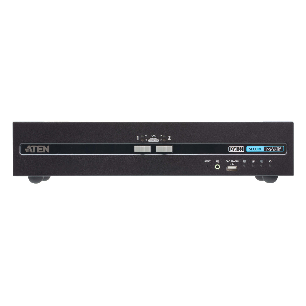 ATEN CS1142D4C 2-Port USB 4K DVI Secure KVM mit Card Reader KVM-Switch, DVI